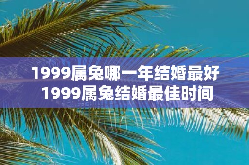 1999属兔哪一年结婚最好 1999属兔结婚最佳时间