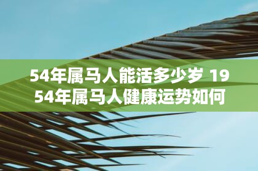 54年属马人能活多少岁 1954年属马人健康运势如何