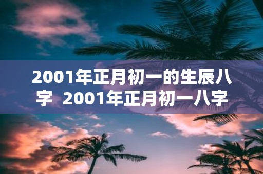 2001年正月初一的生辰八字 2001年正月初一八字