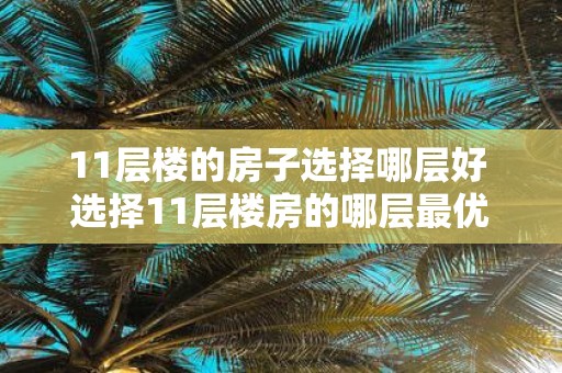 11层楼的房子选择哪层好 选择11层楼房的哪层最优