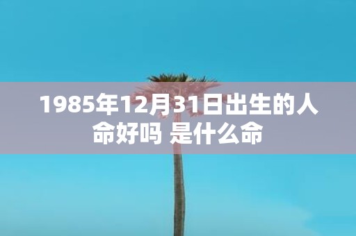 1985年12月31日出生的人命好吗 是什么命