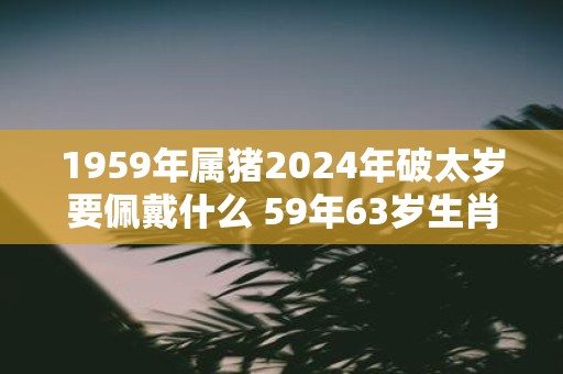 1959年属猪2025年破太岁要佩戴什么 59年63岁生肖猪犯太岁怎么化解