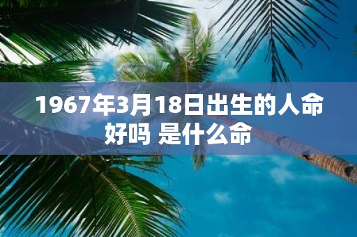 1967年3月18日出生的人命好吗 是什么命