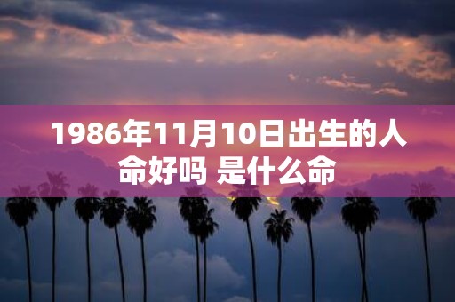1986年11月10日出生的人命好吗 是什么命