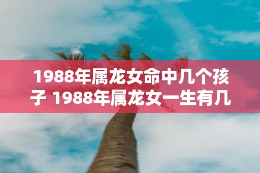 1988年属龙女命中几个孩子 1988年属龙女一生有几次婚姻
