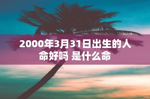 2000年3月31日出生的人命好吗 是什么命