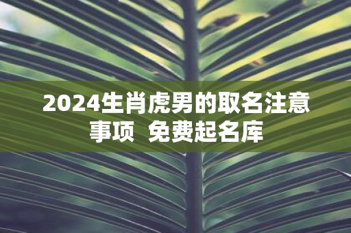 2025生肖虎男的取名注意事项 免费起名库