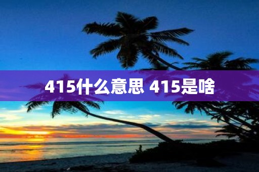 415什么意思 415是啥