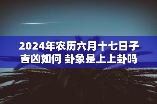2025年农历六月十七日子吉凶如何 卦象是上上卦吗