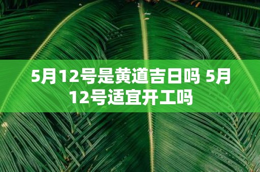 5月12号是黄道吉日吗 5月12号适宜开工吗