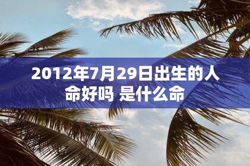 2012年7月29日出生的人命好吗 是什么命