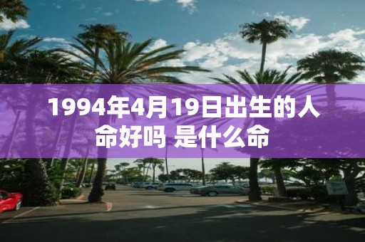 1994年4月19日出生的人命好吗 是什么命