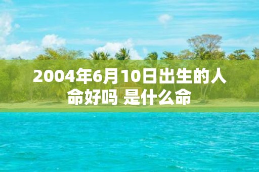 2004年6月10日出生的人命好吗 是什么命