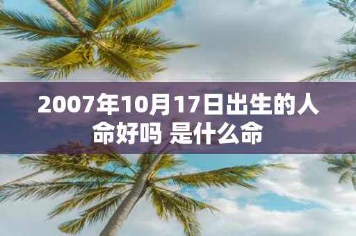 2007年10月17日出生的人命好吗 是什么命