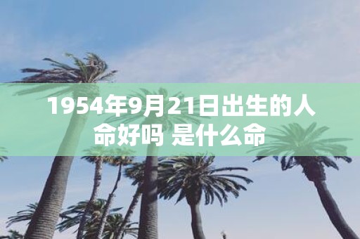 1954年9月21日出生的人命好吗 是什么命