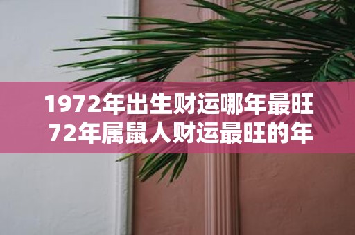 1972年出生财运哪年最旺 72年属鼠人财运最旺的年份