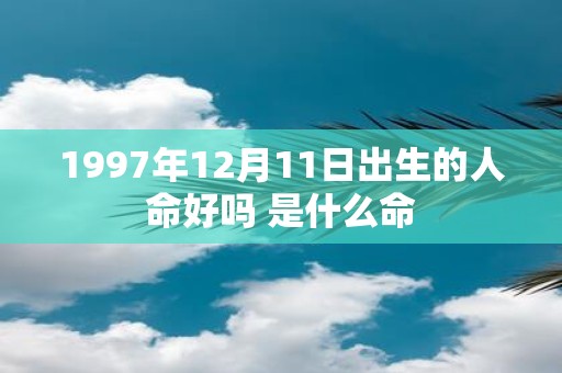 1997年12月11日出生的人命好吗 是什么命