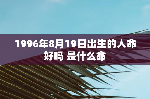 1996年8月19日出生的人命好吗 是什么命