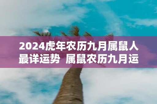 2025虎年农历九月属鼠人最详运势 属鼠农历九月运势怎么样