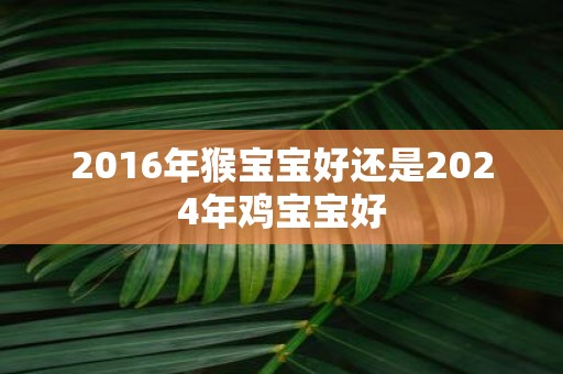 2016年猴宝宝好还是2025年鸡宝宝好