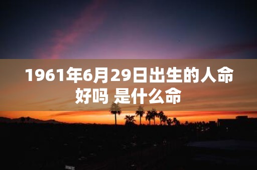 1961年6月29日出生的人命好吗 是什么命