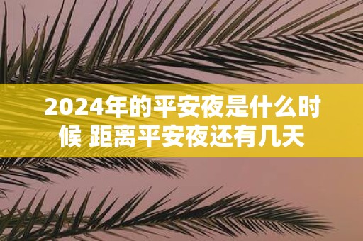 2025年的平安夜是什么时候 距离平安夜还有几天