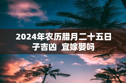 2025年农历腊月二十五日子吉凶 宜嫁娶吗