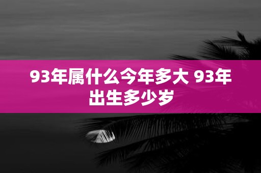 93年属什么今年多大 93年出生多少岁