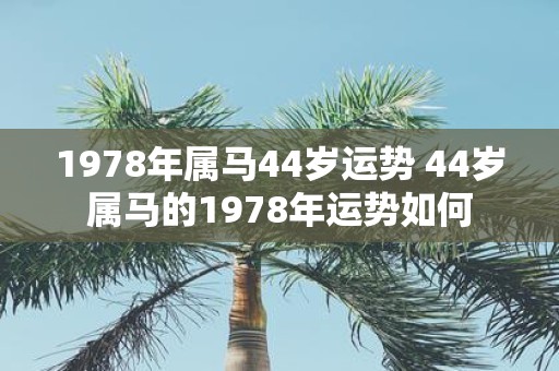 1978年属马44岁运势 44岁属马的1978年运势如何