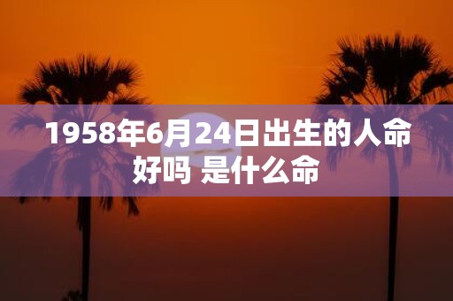 1958年6月24日出生的人命好吗 是什么命