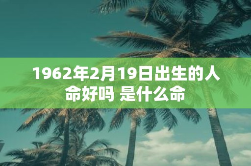 1962年2月19日出生的人命好吗 是什么命