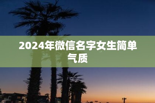 2025年微信名字女生简单气质