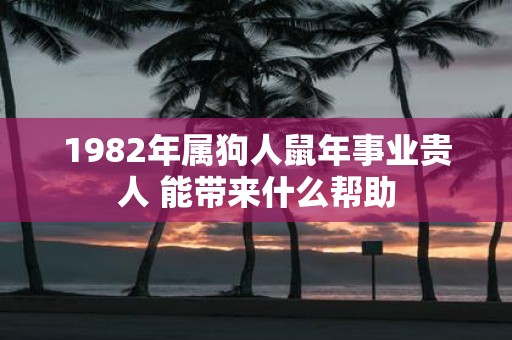 1982年属狗人鼠年事业贵人 能带来什么帮助