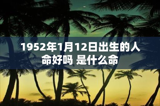 1952年1月12日出生的人命好吗 是什么命