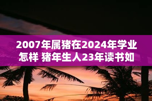 2007年属猪在2025年学业怎样 猪年生人23年读书如何
