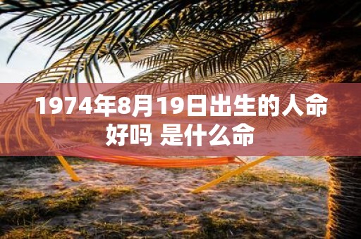 1974年8月19日出生的人命好吗 是什么命