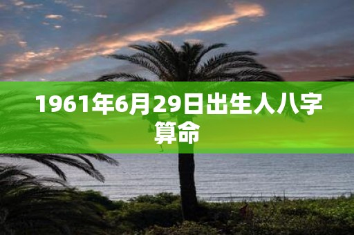 1961年6月29日出生人八字算命