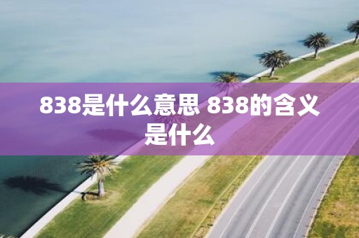 838是什么意思 838的含义是什么
