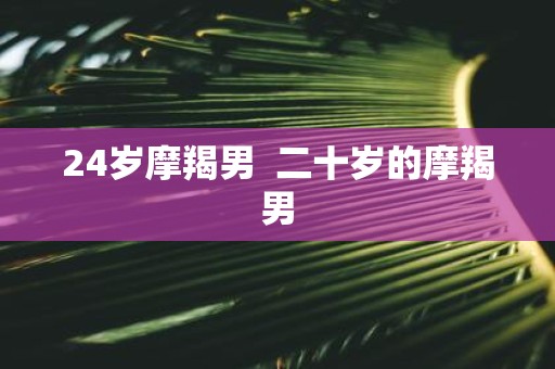 24岁摩羯男 二十岁的摩羯男