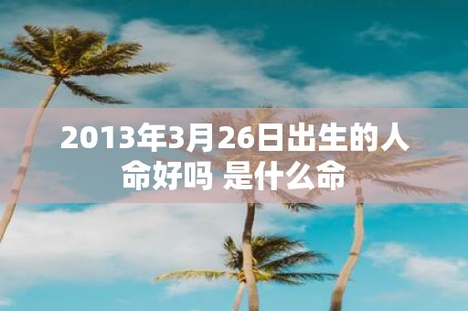 2013年3月26日出生的人命好吗 是什么命