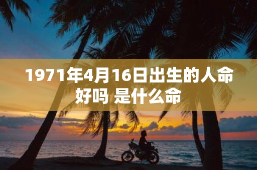 1971年4月16日出生的人命好吗 是什么命