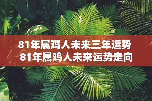 81年属鸡人未来三年运势 81年属鸡人未来运势走向