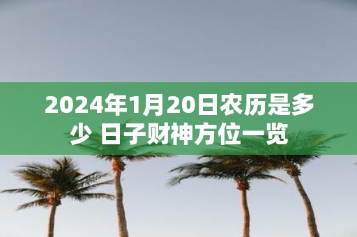 2025年1月20日农历是多少 日子财神方位一览