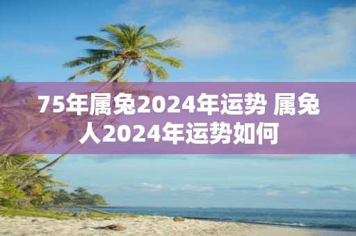 75年属兔2025年运势 属兔人2025年运势如何