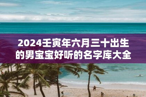 2025壬寅年六月三十出生的男宝宝好听的名字库大全