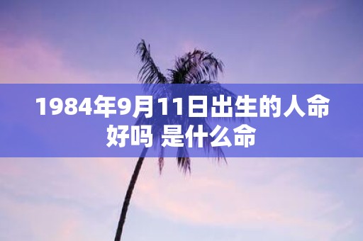 1984年9月11日出生的人命好吗 是什么命