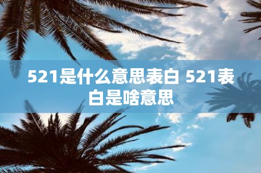 521是什么意思表白 521表白是啥意思
