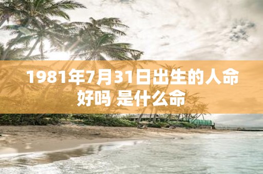 1981年7月31日出生的人命好吗 是什么命
