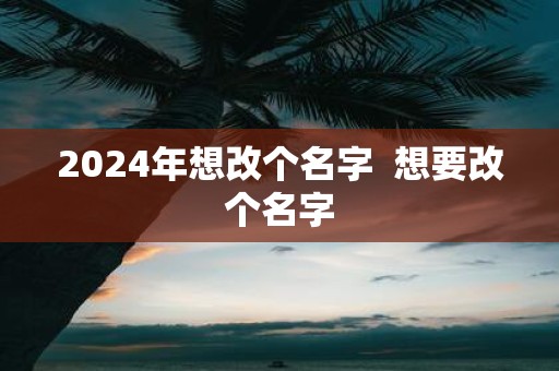 2025年想改个名字 想要改个名字