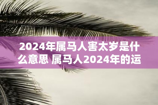2025年属马人害太岁是什么意思 属马人2025年的运势如何